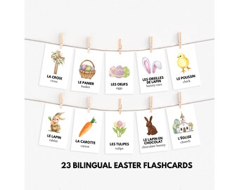 French-English Easter Flashcards for Kids (PDF Download)
