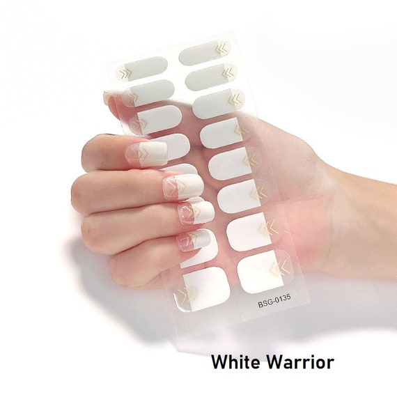 Gel Nail Stickers Semi Cured Nail Strips Jellyjolly Long - Etsy