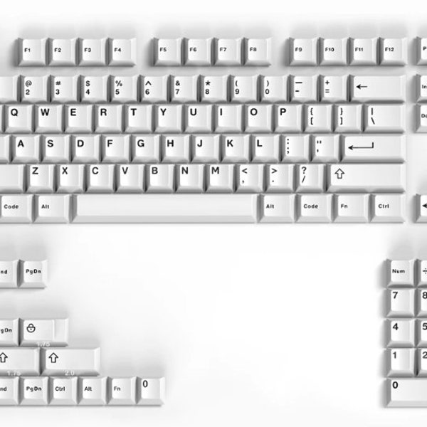 Black On White Double Shot ABS Cherry Keycaps