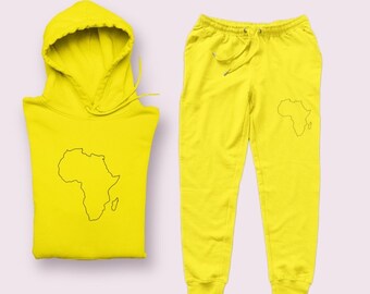 Africa Outline hoodie and jogger set