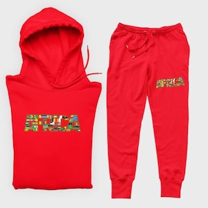 Africa Pattern letter logo hoodie and jogger YOUTH SET