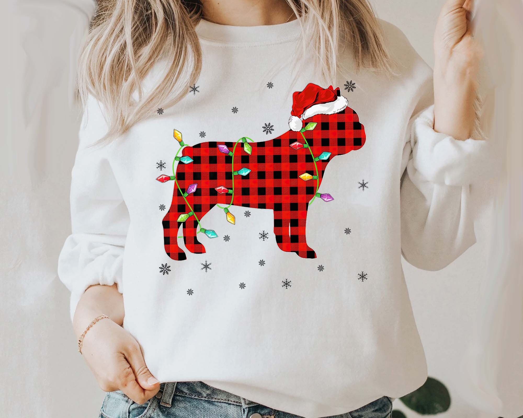 French Bulldog Christmas Sweater - Etsy