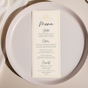 Editable Wedding Menu Template: Minimalist Boho Design (Digital Download)