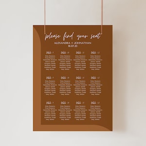 Wedding Seating Chart Board | Table Seating Chart For Wedding | Wedding Seating Chart Printable | Wedding Seating Chart Poster