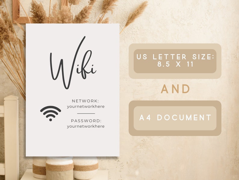 Wifi Password Sign | Editable Wifi Sign | Wifi Password Sign Printable ...