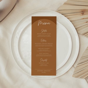 Simple Wedding Menu Template: Modern Boho Design (Digital Download)