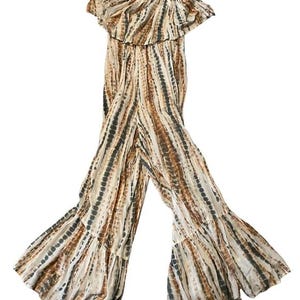 Free People strapless multicolored cream green brown romper playsuit jumper image 5