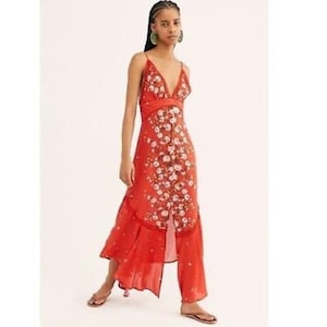 Free People spaghetti strap floral maxi dress image 1