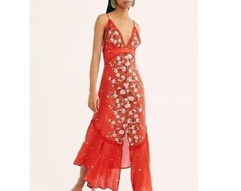 Free People spaghetti strap floral maxi dress