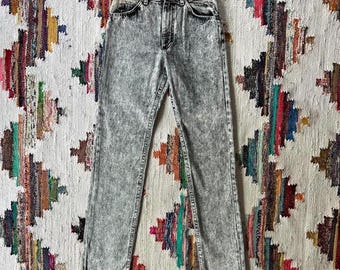 Vintage Lee white black grayish ash wash skinny denim jeans