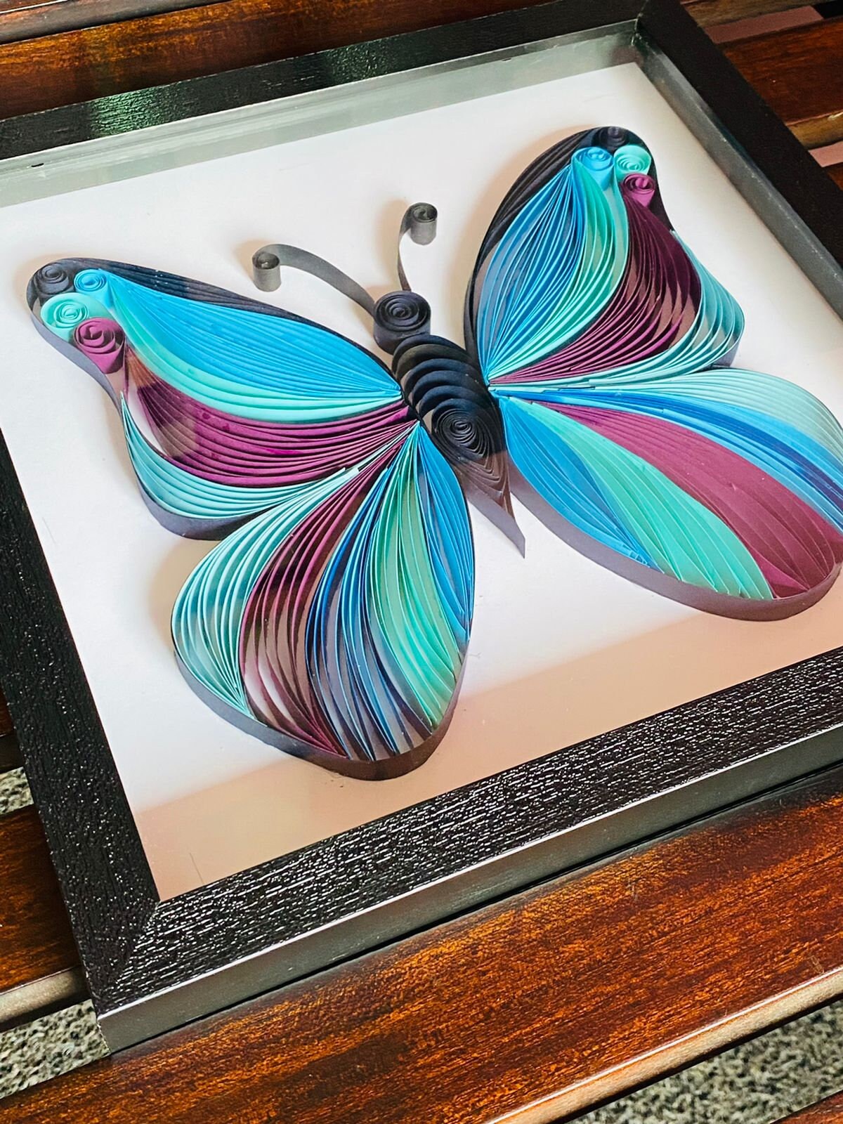 Cadre Mural Papillon Art De Quilling/Cadre