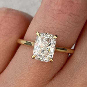 1.5 CT Cushion Cut Moissanite Engagement Ring Solitaire Wedding Ring Promise Bridal Anniversary Ring | Gift for Her