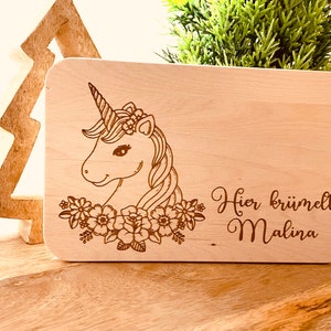 Unicorn breakfast board with flowers