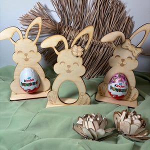 ÜConiglietto per uova in legno / Portauova per Pasqua / Decorazione pasquale / Regalo / Piccolo souvenir / Portauovo personalizzato