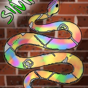 Snake art print A5