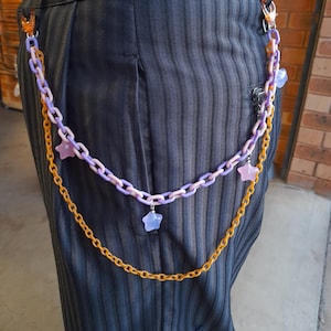 kidcore pink and orange belt chain