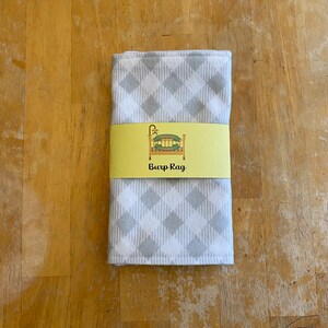 Light Grey Checkered Burp Rag