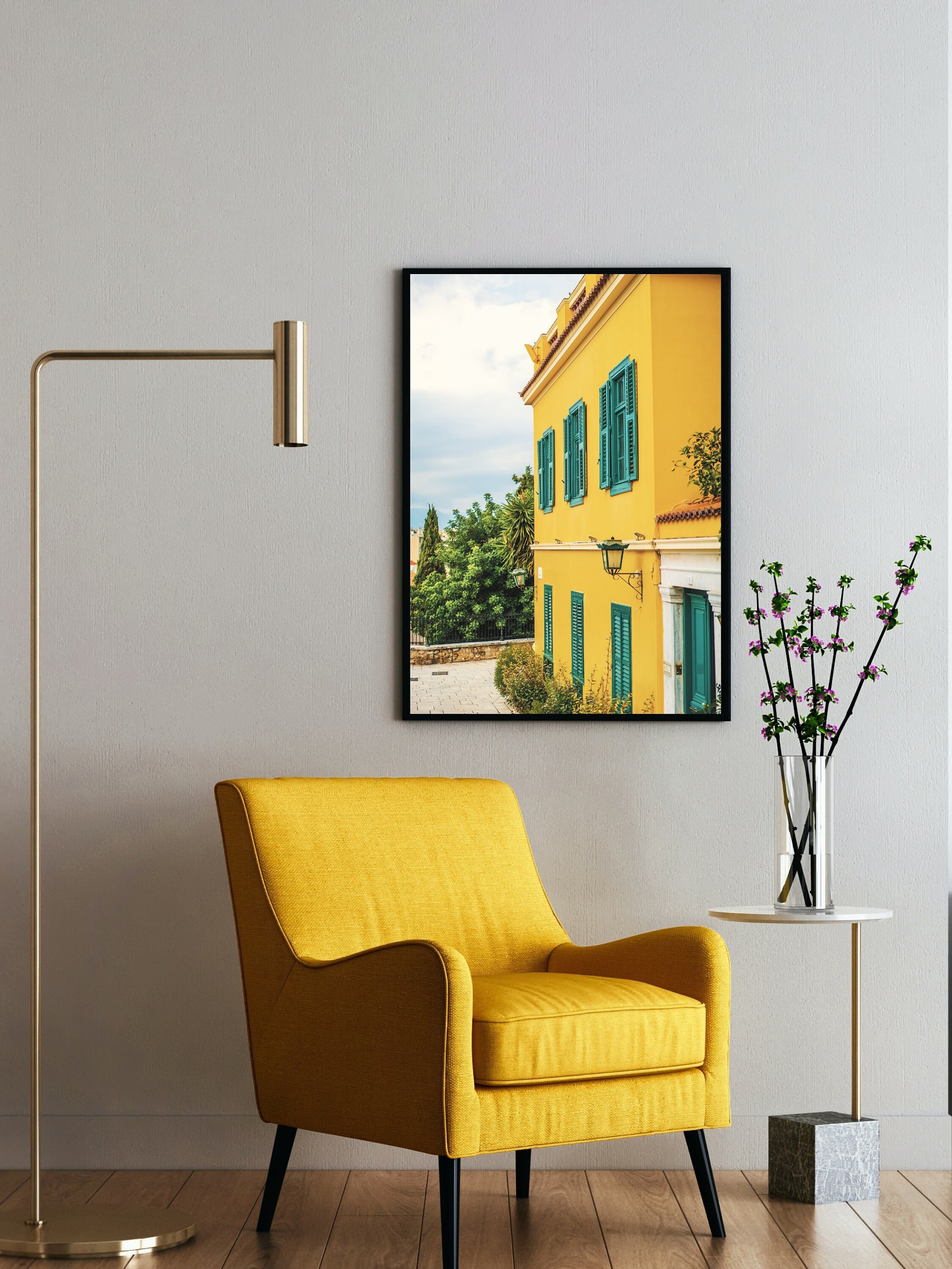 Yellow House Athens Greece Wall Art Digital Download Etsy