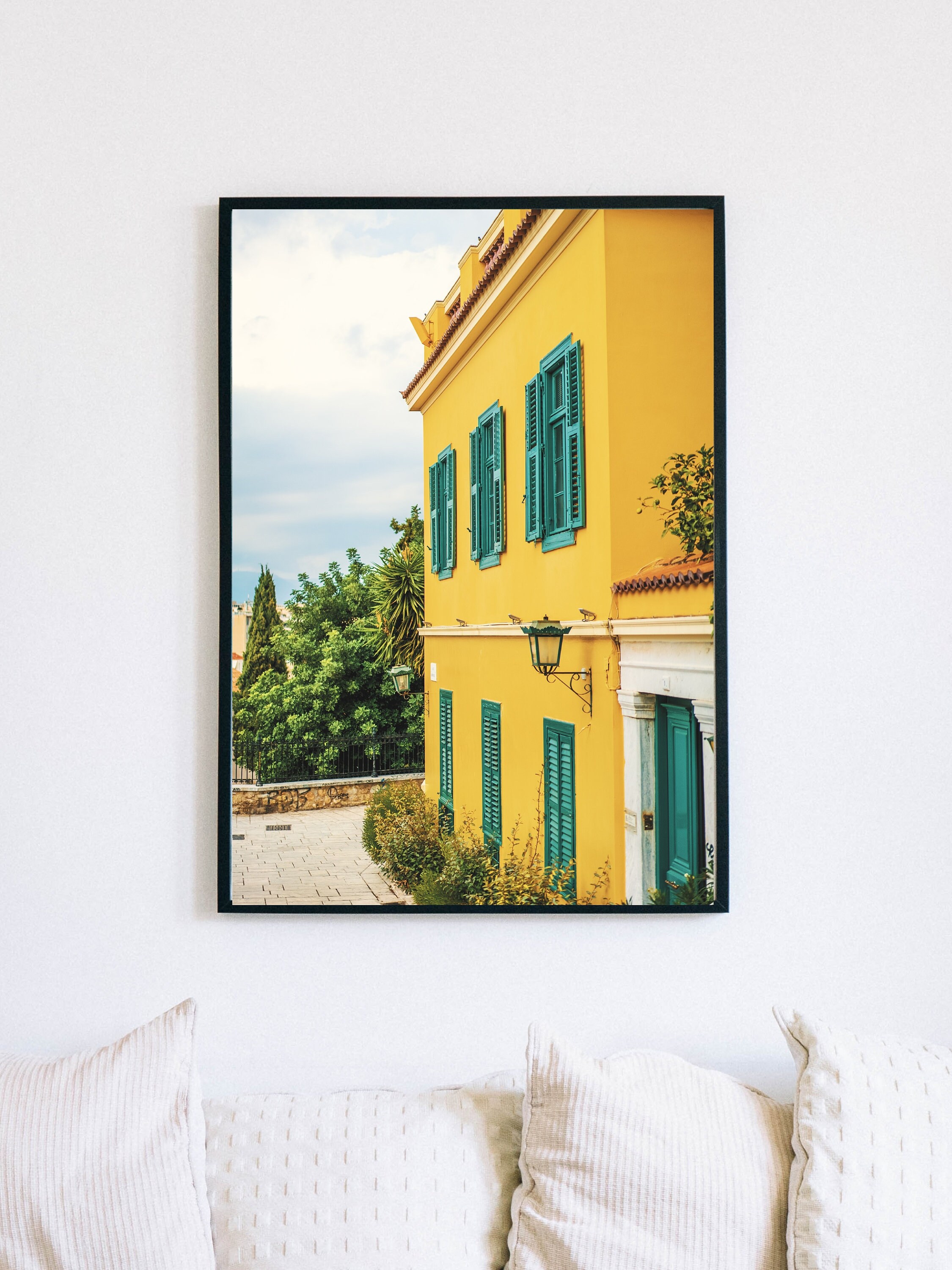 Yellow House Athens Greece Wall Art Digital Download Etsy