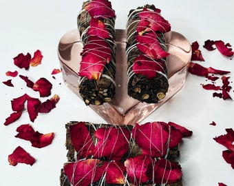 Black Sage Smudge Bundle with Rose Petals