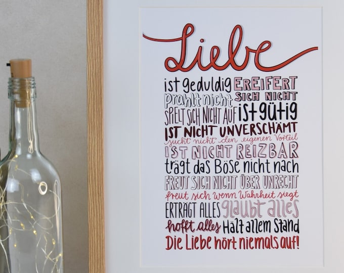 Poster Das Hohelied der Liebe Hochzeitsgeschenk 1. Korinther 13 Etsy.de