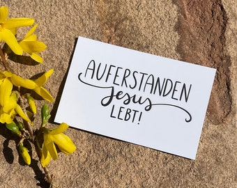 Minikarten Set | Auferstanden Jesus lebt | Papeterie | Grußkarten | Geschenk | Ostern | Handlettering
