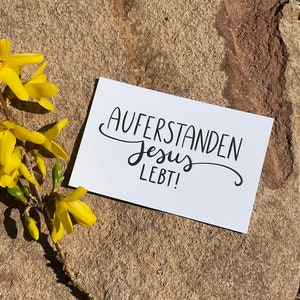 Minikarten Set | Auferstanden Jesus lebt | Papeterie | Grußkarten | Geschenk | Ostern | Handlettering