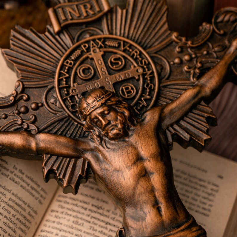 St. Benedict's Exorcism Cross Catholic Christian Solid Etsy