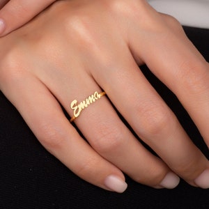 Personalized Gift, Dainty Name Ring, Personalized Name Ring, Custom Name Ring for Her, Birthday Gift, Bridesmaid, Silver Gold Ring,Christmas