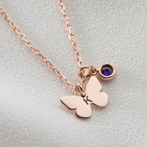 Butterfly Necklace | Customized Necklace | Engraved Name Necklace | Gift For Mom | Butterfly Pendant | Birthstone Necklace | Gift For Her