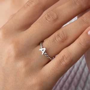 Personalized Letter Ring | Dainty Letter Ring | Silver Ring | Custom Letter Ring For Her | Minimalist Ring | Gift For Her | Handmade Ring