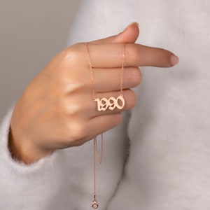 Number Necklace, Gold Birthday Necklace, Gift For Her, Personalized Necklace, Rose Number Necklace, Silver Number Necklace, Moms gift