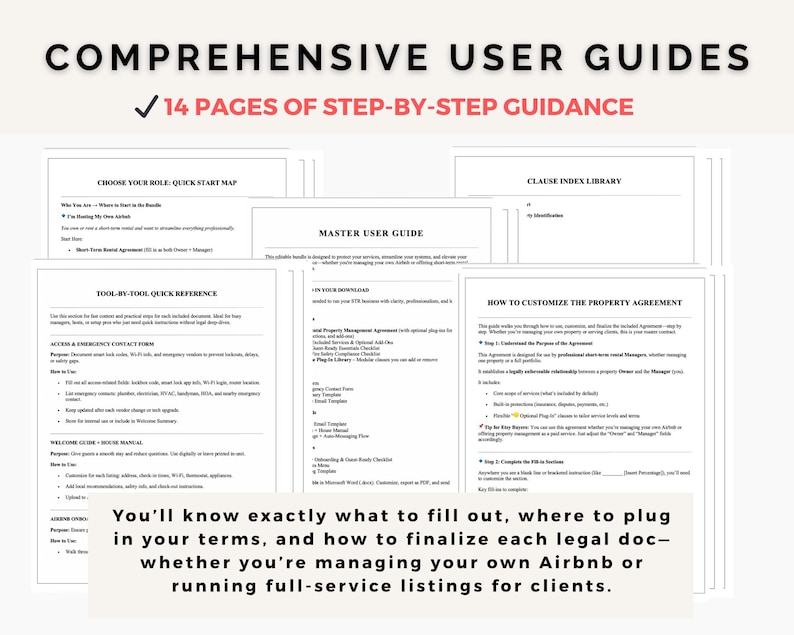 Airbnb Rental Property Management Agreement | VRBO Short Term Rental Co Host Contract | STR Property Manager Agreement I Editable PDF Word
