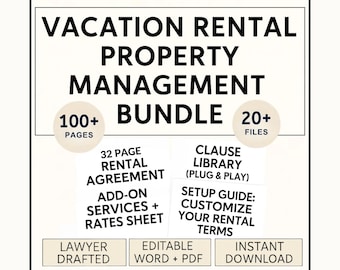 Vacation Rental Property Management Agreement for Airbnb, VRBO, and Short Term STR Managers