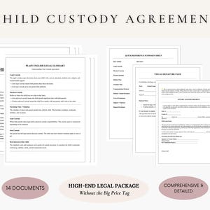 Child Custody Agreement: Court Ready Co Parenting Plan with Exhibits A–G, FL-341 Compatible