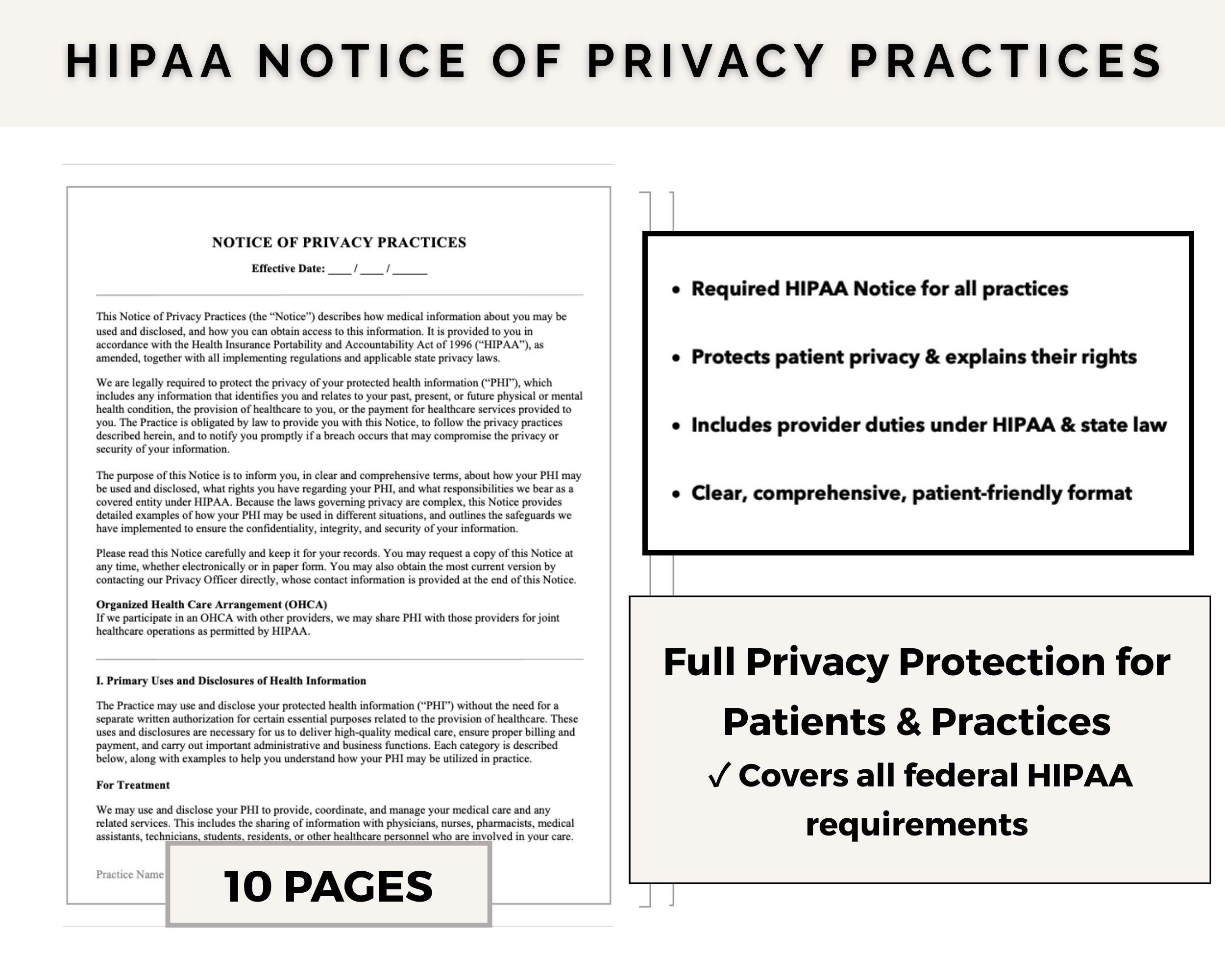 HIPAA Notice of Privacy Practices Template | Editable Med Spa ...