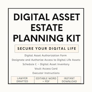 Formularios de planificación patrimonial de activos digitales: registro de cuentas en línea, documentos de acceso al patrimonio
