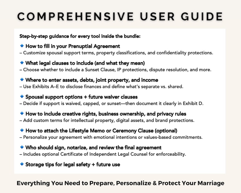 Prenuptial Agreement Template | Editable Marriage & Premarital Contract for Couples (PDF)