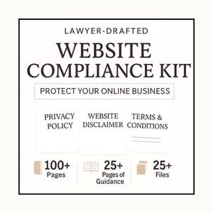 Website Legal Compliance Kit | Editable Privacy Policy, Terms & Disclaimer Templates for Online Businesses (PDF)