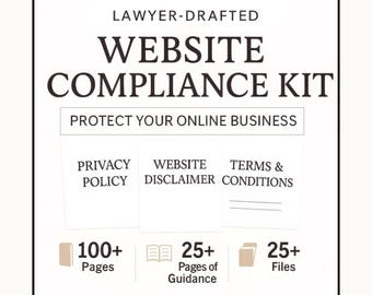 Website Legal Compliance Kit | Editable Privacy Policy, Terms & Disclaimer Templates for Online Businesses (PDF)