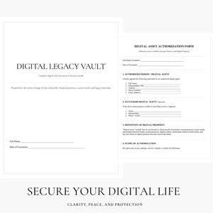 Digital Asset Planner: End of Life Binder, Password Organizer, Online Log, Legal Estate Forms