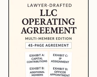 LLC Operating Agreement Template | Editable Multi Member Agreement & Membership Certificate (Word)