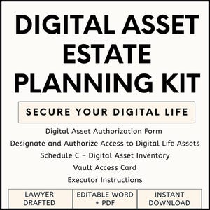 Digital Asset Planner: End of Life Binder, Password Organizer, Online Log, Legal Estate Forms