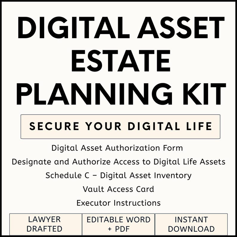 Digital Asset Planner: End of Life Binder, Password Organizer, Online Log, Legal Estate Forms
