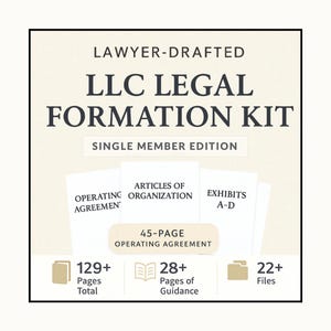 Single Member LLC Formation Kit: Editable Operating Agreement, Articles & Meeting Minutes (PDF)