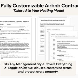 Airbnb Rental Property Management Agreement | VRBO Short Term Rental Co Host Contract | STR Property Manager Agreement I Editable PDF Word
