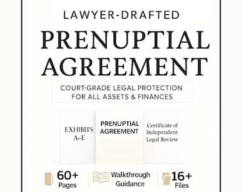 Prenup Agreement Legal Template | Editable Marriage & Premarital Contract for Couples (PDF)
