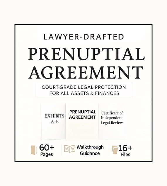 Prenup Agreement Legal Template | Editable Marriage & Premarital Contract for Couples (PDF)