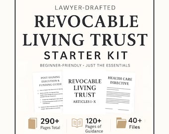 Living Trust Template: Editable Revocable Family Trust Kit, Power of Attorney, Digital Assets Forms
