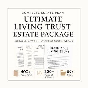 Estate Planning Kit: Living Trust, Will, Power of Attorney (PDF & Word, Instant Download)
